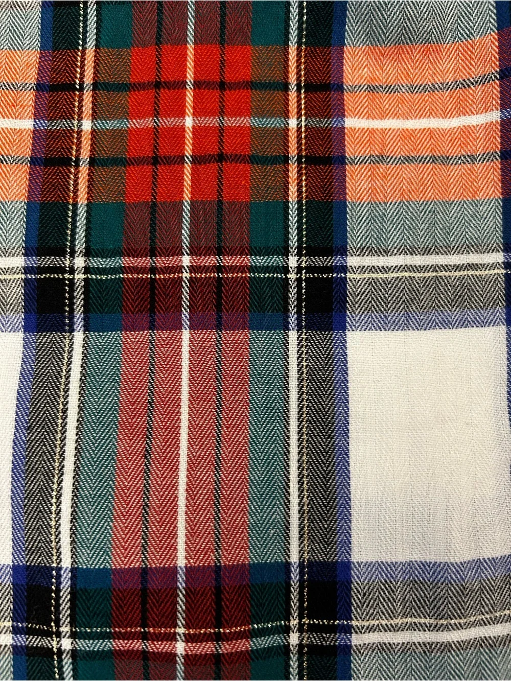 J. CREW Plaid Ruffle Yoke Pullover Top